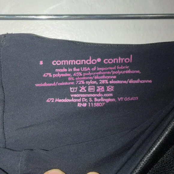 Commando Perfect Control High Rise Faux Leather Leggings Size S Black - Picture 5 of 6